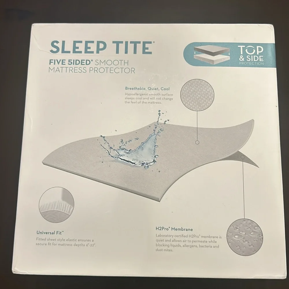 Malo Sleep Tite Five-Sided Smooth Mattress Protector - White